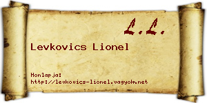 Levkovics Lionel névjegykártya